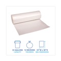 High-Density Trash Bags | Boardwalk V6638HNKR01 33 Gallon 14 mic 33 in. x 38 in. Perforated Roll High-Density Can Liners - Natural (25 Bags/Roll, 10 Rolls/Carton) image number 4