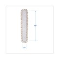 Mop Heads | Boardwalk BWK1348 48 in. x 5 in. Hygrade Cotton Industrial Dust Mop Head - White image number 3