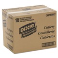 Cutlery Kits | Dixie CH0180DX7 Cutlery Keeper Tray with Plastic Forks/Knives/Spoons - Clear (1800/Carton) image number 4