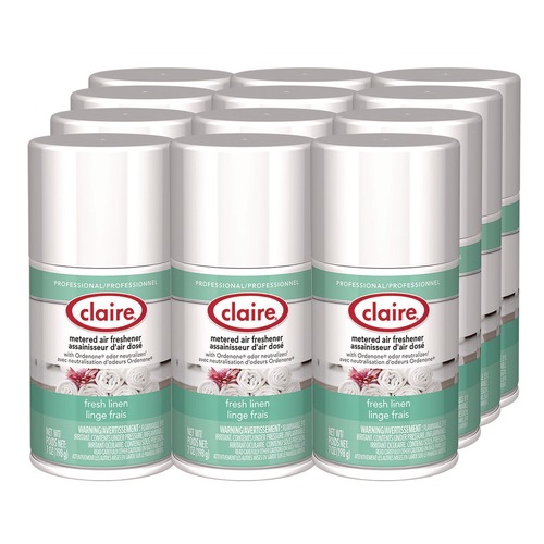 Air Fresheners & Odor Eliminators | Claire 1000003942 11 oz. Aerosol Spray Metered Air Freshener - Fresh Linen (12/Carton) image number 0