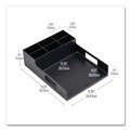 Cutlery Dispensers | Mind Reader PSNAPUT-BLK 15.2 in. x 11.5 in. x 4.45 in. Network Collection Utensil, Napkin and Plate Countertop Plastic Organizer - Black image number 7