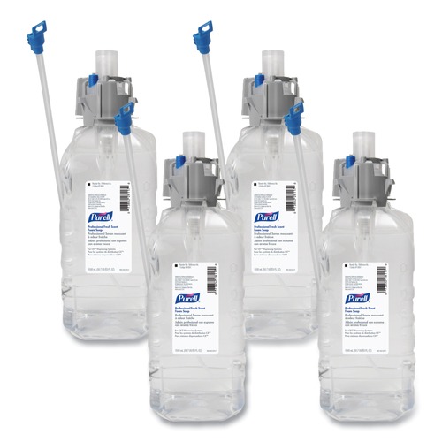 Soap Refills | PURELL 8561-04 1500 ml Professional Fresh Scent Foam Fragrance-Free Soap for Cx, Cxi, Cxt Dispensers (4/Carton) image number 0