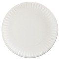 Plates | AJM Packaging Corporation AJM CP9GOEWH 9 in. Diameter Gold Label Coated Paper Plates - White (100/Pack, 10 Packs/Carton) image number 3