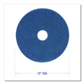 Floor Pads-Stripping | Boardwalk BWK4013BLU 13 in. Diameter Scrubbing Floor Pads - Blue (5/Carton) image number 2