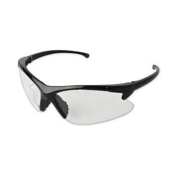 Ansell 20388 2.0 Diopter Dual Readers Safety Glasses - Black Frame, Clear Hardcoat Scratch-Resistant Lens