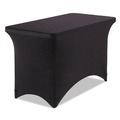 Perforated Roll & Hand Towels | Iceberg 16511 iGear 24 in. x 48 in. Polyester/Spandex Stretch-Fabric Table Cover - Black image number 1