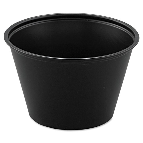 Cups | Dart P400BLK 4 oz. Polystyrene Portion Cups - Black (2500/Carton) image number 0