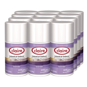 Claire 1000016116 11 oz. Aerosol Spray Metered Air Freshener - Lavender (12/Carton)
