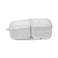 Food Containers & Lids | Pactiv Corp. YMCH08030001 EarthChoice 7.8 in. x 7.8 in. x 2.8 in. Bagasse Hinged Lid 3-Compartment Container with Dual Tab Lock - Natural (150/Carton) image number 2