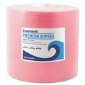Cleaning Cloths & Wipes | Boardwalk BWK-P080JPR 12 in. x 12 in. Hydrospun Wipers - Red (475/Roll) image number 1