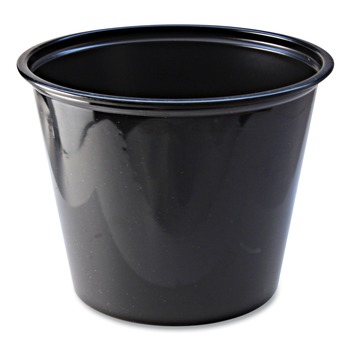 Fabri-Kal 000000000009505146 5.5 oz. Plastic Portion Cups - Black (2500/Carton)