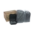 Food Containers & Lids | Pactiv Corp. YCNB09030000 3 Compartment 9.33 in. x 8.88 in. x 3.1 in. EarthChoice SmartLock Microwavable MFPP Hinged Lid Container - Plastic, Black (120/Carton) image number 3