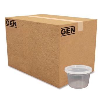 SPECIALTY ASSORTMENTS | GEN TD40016E 16 oz. Plastic Deli Containers with Lid - Clear (240/Carton)