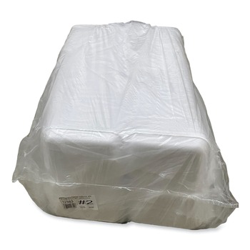 GEN 2WH 8.5 in. x 6.03 in. x 1.11 in. #2 Meat Trays - White (500/Carton)