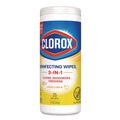 Cleaning Cloths & Wipes | Clorox 01594 7 in. x 8 in. 1-Ply Disinfecting Wipes - Crisp Lemon, White (35/Canister, 12 Canisters/Carton) image number 1