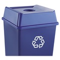 Waste Receptacle Lids | Rubbermaid Commercial FG279100DBLUE Untouchable 20-1/8 in. x 20-1/8 in. Bottle and Can Recycling Lid - Blue image number 3