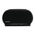 Toilet Tissue Dispensers | Boardwalk R4070BKBW 20.25 in. x 6 in. x 12.25 in. Jumbo Twin Toilet Tissue Dispenser - Black image number 0