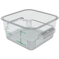 Food Storage Containers & Lids | Carlisle 1195007 7.13 in. x 7.13 in. x 3.8 in. 2 qt. Squares Polycarbonate Food Storage Container - Clear image number 0