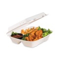 Food Containers & Lids | Dart 90HTPF1VR 9 in. x 9.4 in. x 3 in. Foam Hinged Vented Lid Container - White (200/Carton) image number 4