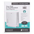Towel Dispensers | San Jamar T1905WH 11.63 in. x 5 in. x 14.5 in. True Fold C-Fold/Multifold Paper Towel Dispenser - White image number 3
