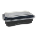 Food Storage Containers & Lids | Pactiv Corp. NV2GRT3688B EarthChoice Versa2Go 8.4 x 5.6 x 2 36 oz Plastic Microwaveable Container - Black/Clear (150/Carton) image number 3