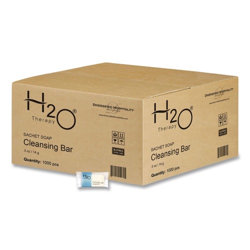 Hygiene Bar Soaps | Diversified Hospitality Solutions H2O21CB075 H2O Therapy 0.5 oz Soaps - White Tea and Lemongrass (1000/Carton) image number 0