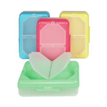  | C-Line 48500 8.25 in. x 5.43 in. x 2.43 in. 3 Compartments Storage Box - Assorted Colors (12/Carton)
