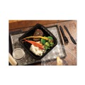 Food Storage Containers & Lids | Pactiv Corp. DC858330B000 33 oz. 8-1/2 in. x 8-1/5 in. x 3 in. 3-Compartment EarthChoice Vented Dual Color Microwavable Hinged Lid Container - Black/Clear (150/Carton) image number 5
