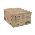 Food Containers & Lids | Pactiv Corp. YMCH08030001 EarthChoice 7.8 in. x 7.8 in. x 2.8 in. Bagasse Hinged Lid 3-Compartment Container with Dual Tab Lock - Natural (150/Carton) image number 1