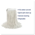 Mop Heads | Boardwalk BWK2016CEA #16 Cut-End Cotton Wet Mop Head - White image number 5