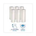 Low-Density Trash Bags | Boardwalk H6639HWKGR1 33 in. x 39 in. 33 gal. 0.6 mil Perforated Roll Low-Density Waste Can Liners - White (150/Carton) image number 4
