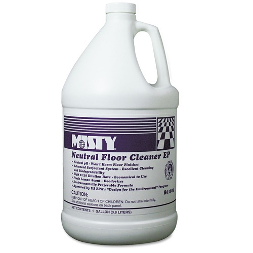 Floor Cleaners | Misty 1033704 1-Gallon Bottle Neutral Floor Cleaner EP - Lemon image number 0