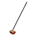 Brushes | Nexstep Commercial Products 6615 10 in. Brush 54 in. Metal Handle Bi-Level Floor Scrub Brush - Red Polypropylene Bristles, Black Handle (6/Carton) image number 1