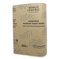 Perforated Roll & Hand Towels | World Centric TWPAMF 9 in. x 9 in. 1-Ply 100% PCW Recycled Paper Towels - Natural (4000/Carton) image number 1