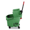 Buckets & Wringers | Rubbermaid Commercial FG758888GRN WaveBrake 2.0 35 qt. Side-Press Plastic Bucket/Wringer Combos - Green image number 1