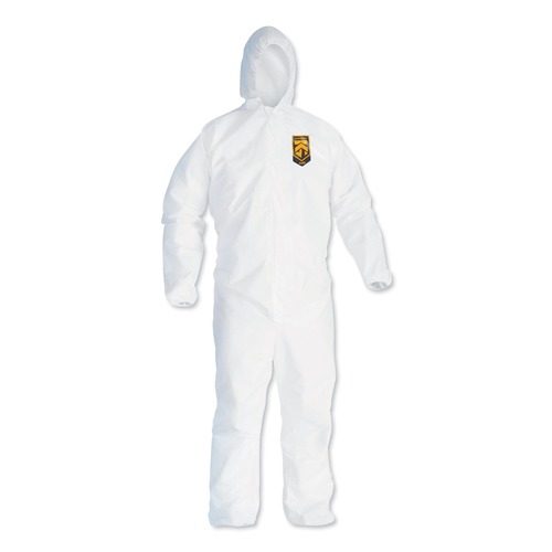 Cleaning Cloths & Wipes | Ansell KCC 44324 A40 Elastic-Cuff and Ankles Hooded Coveralls - X-Large, White (25/Carton) image number 0