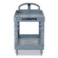 Carts | Rubbermaid Commercial 2192464 BRUTE Heavy-Duty Ergo Handle Utility Cart Plastic Two Shelves 500 lb Capacity 25.5-in x 44-in x 39-in Gray image number 4