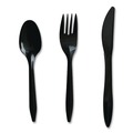 Cutlery Kits | Boardwalk BWK3KITBLPS 3-Piece Polystyrene Fork/Knife/Teaspoon Cutlery Kit - Black (250/Carton) image number 1