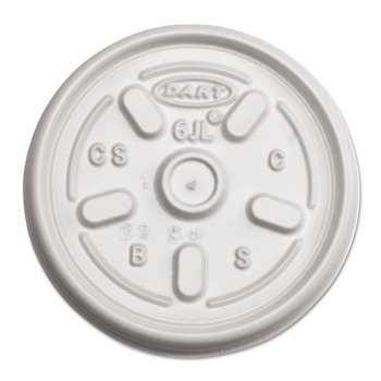 Dart 6JL Vented Plastic Lids for 3.5 oz to 6 oz. Foam Containers - White (1000/Carton)