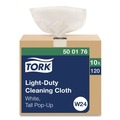 Cleaning Cloths & Wipes | Tork 500176 1-Ply 8.3 in. x 16.1 in. Light Duty Cleaning Cloth Pop Up Box - White (10/Carton) image number 1