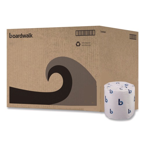 Toilet Tissues | Boardwalk B6145 2-Ply Standard Septic Safe 4 in. x 3 in. Toilet Tissue - White (96/Carton) image number 0
