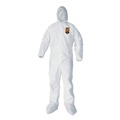Cleaning Cloths & Wipes | Ansell 44333 A40 Elastic-Cuff Ankle, Hood, and Boot Coveralls - Large, White (25/Carton) image number 0