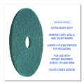Floor Pads-Stripping | Boardwalk BWK4018GRE 18 in. Diameter Heavy-Duty Scrubbing Floor Pads - Green (5/Carton) image number 5