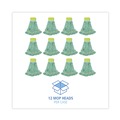 Mop Heads | Boardwalk BWK1200LCT EcoMop Recycled Fiber Looped-End Mop Heads - Large, Green (12/Carton) image number 3