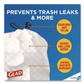 Drawstring & Kitchen Bags | Glad 78526 Tall 13 gal. 24 in. x 27.38 in. Kitchen Drawstring Trash Bags - Gray (100 Bags/Box, 4 Boxes/Carton) image number 4