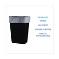 High-Density Trash Bags | Boardwalk Z4833RNKR01 16 Gallon 6 mic 24 in. x 33 in. Perforated Roll High-Density Can Liners - Natural (50 Bags/Roll, 20 Rolls/Carton) image number 6