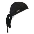 Head & Face Protection | Ergodyne 12487 Chill-Its 6615 One Size Fits Most High-Performance Bandana Doo Rag with Terry Cloth Sweatband - Black image number 0