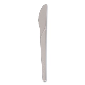 DISPOSABLE KNIVES | Eco-Products EP-S011 6 in. Plantware Compostable Knife Cutlery - Pearl White (1000/Carton)