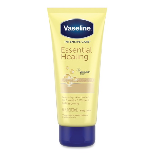 Lotions | Vaseline 10305210044484 3.4 oz. Squeeze Tube Intensive Care Essential Healing Body Lotion (12/Carton) image number 0
