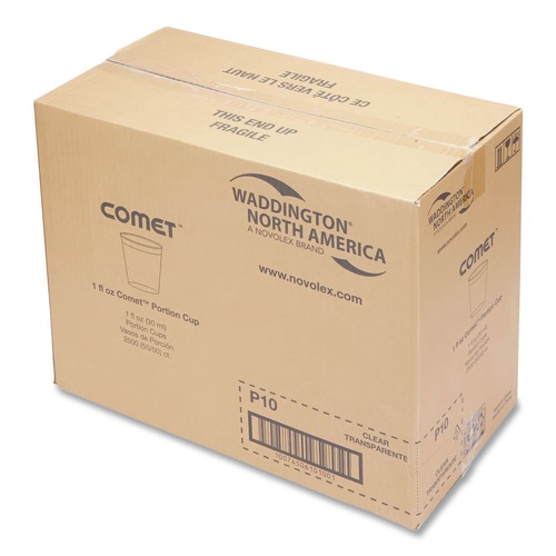 Cups | WNA WNA P10 1 oz. Comet Plastic Portion/Shot Glass - Clear (50/Pack, 50 Packs/Carton) image number 0
